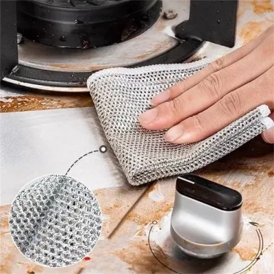 Multifunctional Double Sided Steel Wire Dish Cloth (4 pcs)